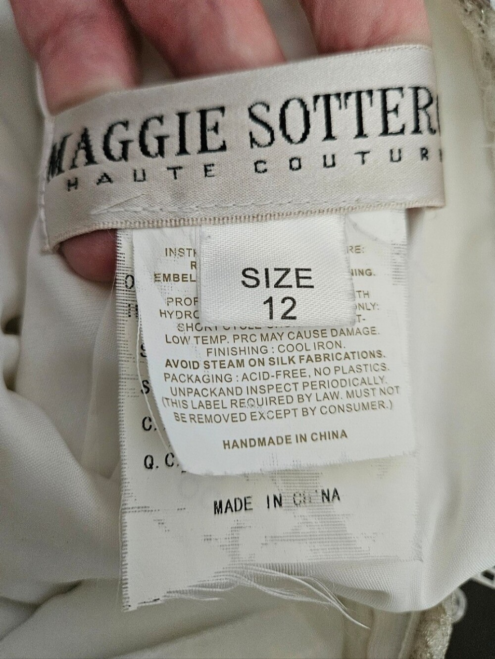 Maggie Sottero Ivory Lace A-Line Wedding Dress - Picture 11 of 11